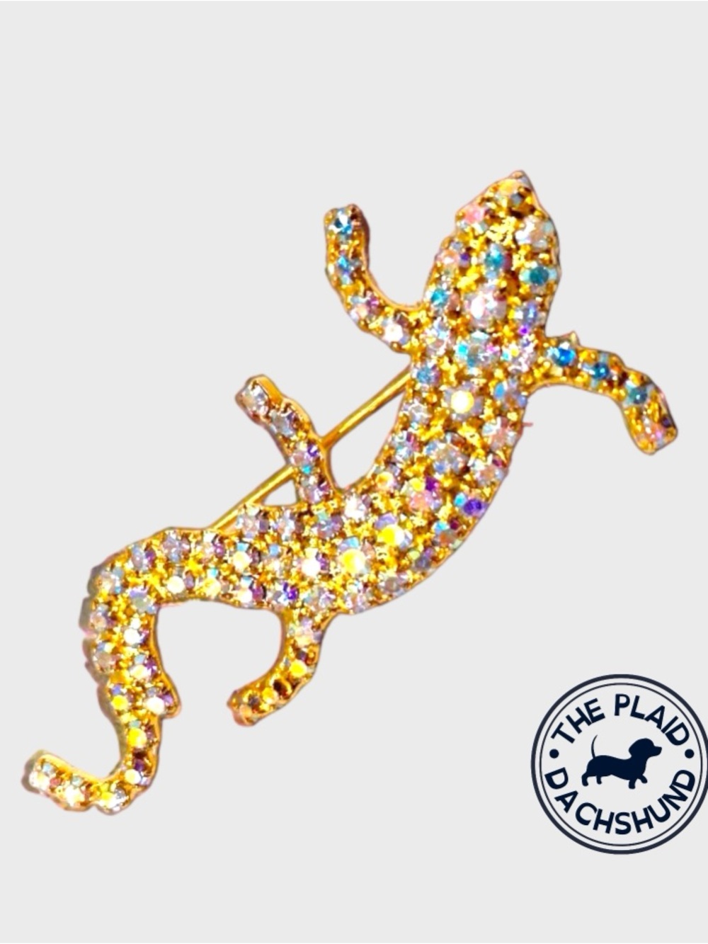 Vintage Dorothy Bauer Swarovski Crystal Lizard Brooch